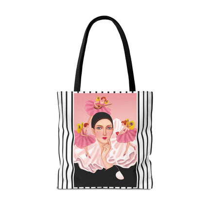 Pierrot & Fairies Dressed in Pink by Sofia Chiostri Tote Bag