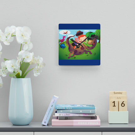 Rip-Roaring Fun Acrylic Wall Clock, Round and Square
