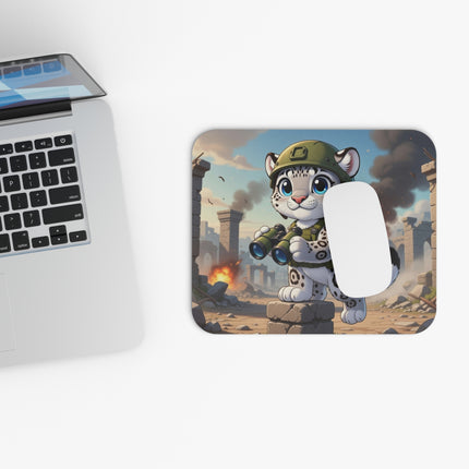 The Snow Leopard Lookout Mouse Pad – Adventure, Curiosity & Fearless Style