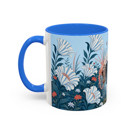 🎨💙 The Enchanted Garden Artist Colorful Mug – Art Deco Floral Whimsy