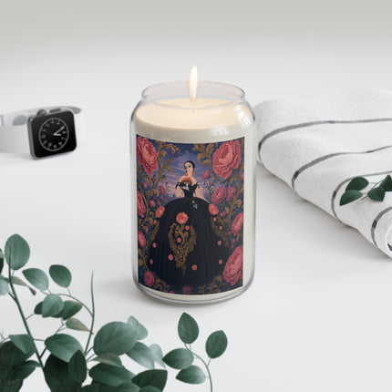 🌹🖤 The Lady Of The Midnight Rose Garden Scented Soy Candle – Art Deco Floral Elegance