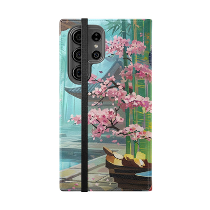 🌸✨ Cyberpunk Geisha Flip Case – Neon Elegance & Futuristic Grace