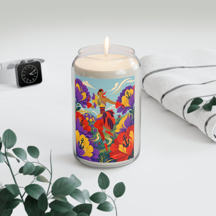 ⚓🎭 The Nautical Flower Garden Dancer Scented Soy Candle – Art Deco Floral Whimsy