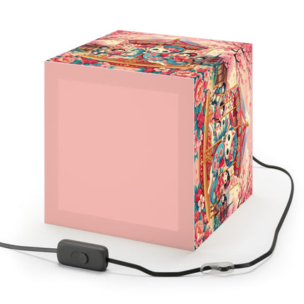 🎠🌸 Geisha Kitten's Enchanted Carousel Ride Light Cube Lamp – Whimsical Dreams & Cherry Blossom Magic