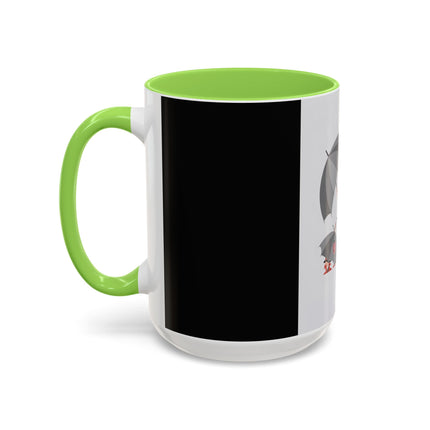 The Lady of Silver Umbrellas Colorful Mug (11oz, 15oz) – Art Deco Mystery, Elegant Fashion & Silver Dreamscape