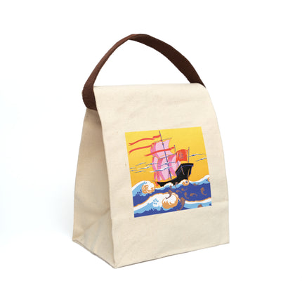 Golden Seas and Whimsical Dreams Canvas Lunch Bag With Strap