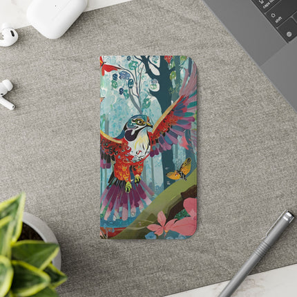 🦖🦋 Colorful Raptor Flip Case – Butterfly Wonder & Forest Adventure