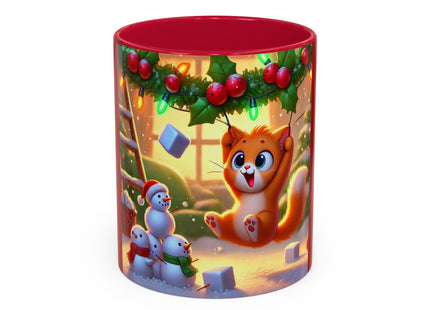 Naughty or Nice Kitten Christmas Colorful Mugs (11oz, 15oz)