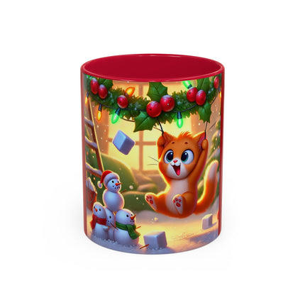 Naughty or Nice Kitten Christmas Colorful Mugs (11oz, 15oz)