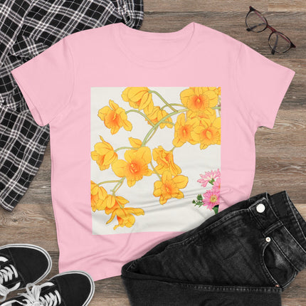 Golden Bow Orchid Women's Midweight Cotton Tee