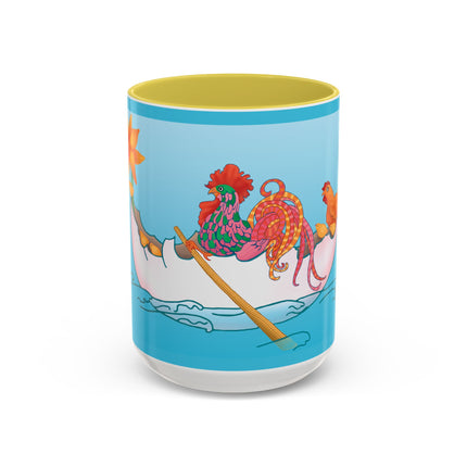 A Rooster's Seafaring Adventure Colorful Mugs, 11oz