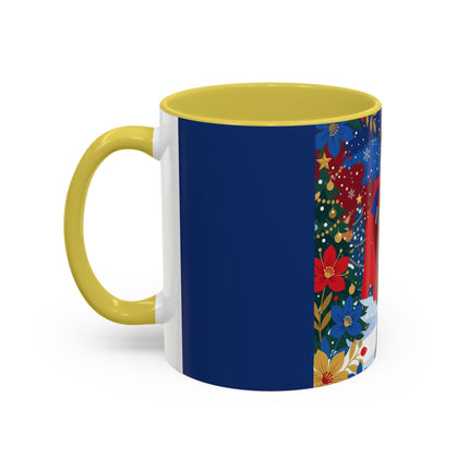 🎭❄️ The Christmas Masquerade Lady Colorful Mug – Art Deco Holiday Fantasy