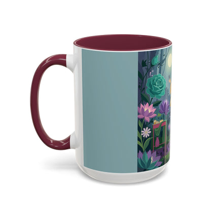 The Lady Of The Moonlit Garden Colorful Mugs – Art Deco Botanical Serenity