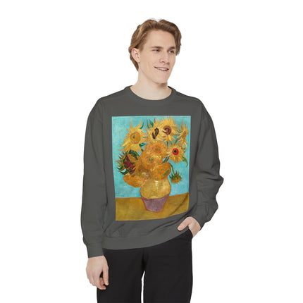 Vase with Twelve Sunflowers by Vincent Van Gogh Unisex Garment-Dyed Sweatshirt