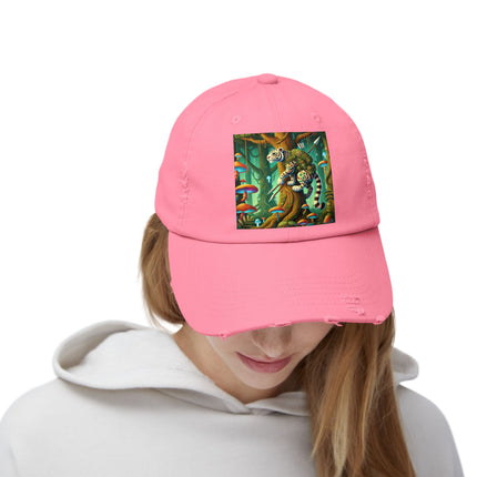 Silent Stripes Unisex Distressed Cap
