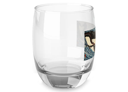 Miyamoto no Musashi Attacking the Giant Whale by Utagawa Kuniyoshi Whiskey Glass