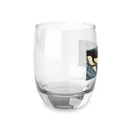 Miyamoto no Musashi Attacking the Giant Whale by Utagawa Kuniyoshi Whiskey Glass