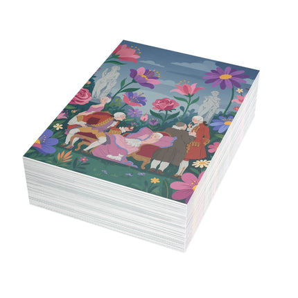🌸🥂 The Garden Of Courtly Pleasures Greeting Card – Art Deco Rococo Elegance
