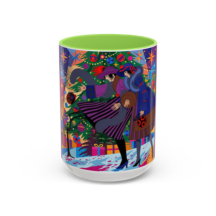 🎄✨ Christmas Among The Twinkling Trees Colorful Mug – Art Deco Holiday Fantasy
