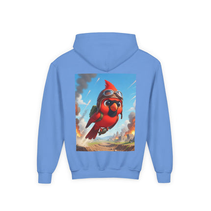 Cardinal Dive Bomber Youth Hooded Sweatshirt – Bold Flight & Fearless Adventure