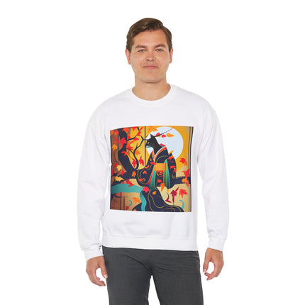 Black Cat in Kimono Unisex Heavy Blend™ Crewneck Sweatshirt
