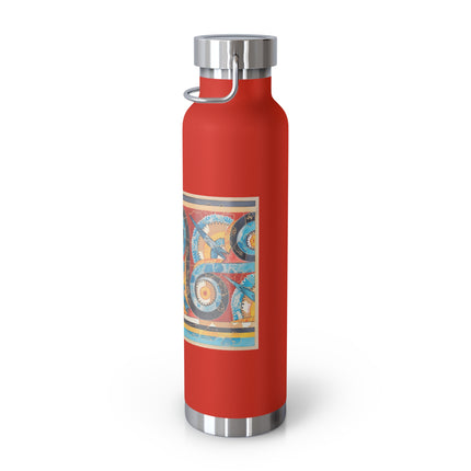 Reproduction of S-Spiral Frieze by Emile Gilliéron Copper Vacuum Insulated Bottle, 22oz