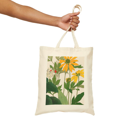 Clerodendrum & Rudbeckia by Tanigami Kônan Cotton Canvas Tote Bag
