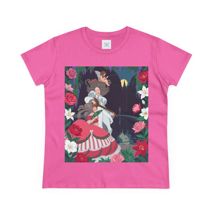 🌹🎶 The Midnight Garden Serenade Cotton Tee – Art Deco Romantic Fantasy