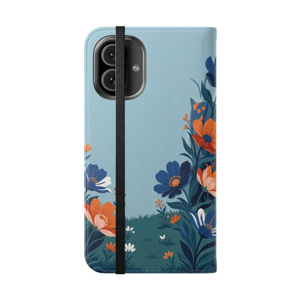🌺🎩 The Lady Of The Grand Flower Garden Flip Case – Art Deco Floral Fantasy