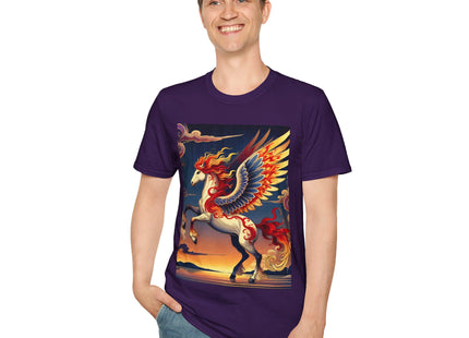Flame-Winged Horse at Sunset Unisex Softstyle T-Shirt