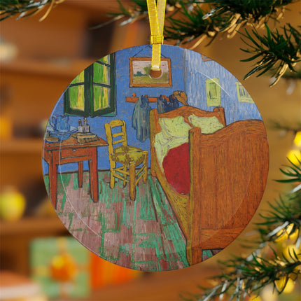 The Bedroom by Vincent van Gogh Glass Ornaments