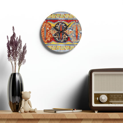 Reproduction of the Shield Frieze by Emile Gilliéron Acrylic Wall Clock, Round and Square