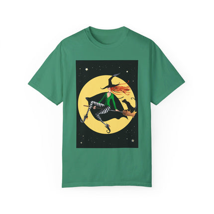 A Witch’s Moonlit Flight Unisex Garment-Dyed T-shirt
