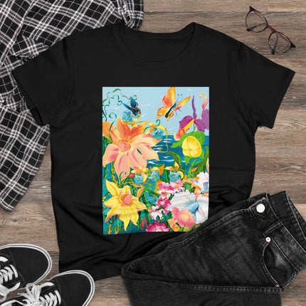 Blooming Paradise Women's Midweight Cotton Tee