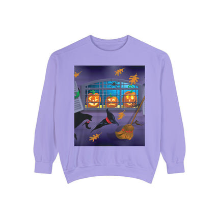 Whimsical Halloween Mischief Unisex Garment-Dyed Sweatshirt