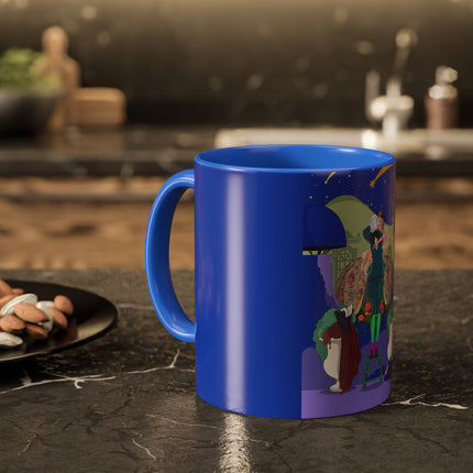 Wishes Beneath the Comet Sky Colorful Mug (11oz, 15oz) – Celestial Magic, Art Deco Elegance & Dreamy Wonder