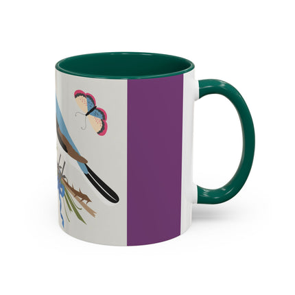 Bluebird & Butterfly Colorful Mugs – Spring Harmony & Delicate Beauty