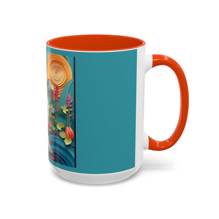 Elegant Egret Oasis Colorful Mugs (11oz, 15oz)