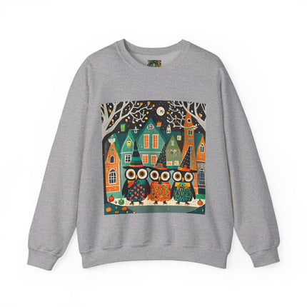 Night of the Trick-or-Treating Owlets Unisex Heavy Blend™ Crewneck Sweatshirt