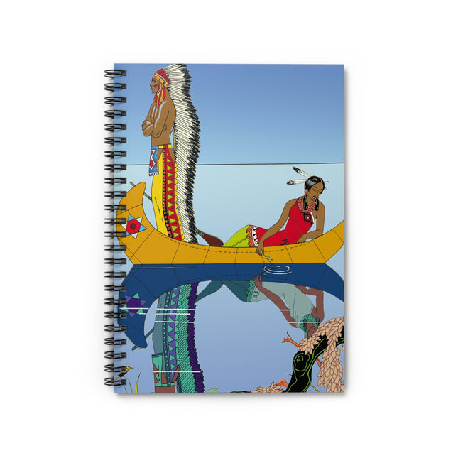 Le long du Missouri (Indian couple on the Missouri River) by George Barbier Spiral Notebook - Ruled Line