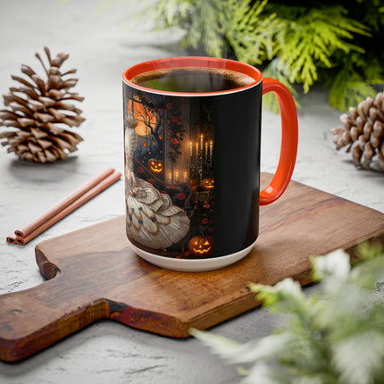 🌙🎃 The Moonlit Pumpkin Parlor Colorful Mug – Elegant Halloween Charm