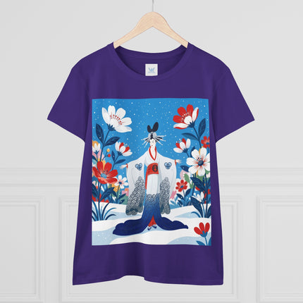 🌸❄️ The Winter Blossom Kimono Cotton Tee – Japanese-Inspired Floral Elegance