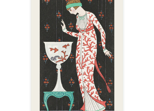 Robe d'Intérieur en Soie Brochée by George Barbier Postcards (envelopes included) - Bundles of 10, 30, 50 Pieces