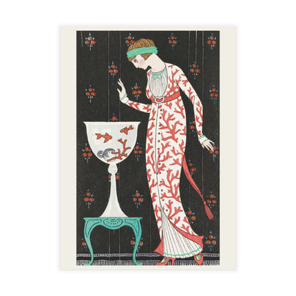 Robe d'Intérieur en Soie Brochée by George Barbier Postcards (envelopes included) - Bundles of 10, 30, 50 Pieces