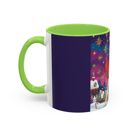 🎁✨ The Lady Of The Christmas Hatbox Colorful Mug – Art Deco Holiday Fantasy