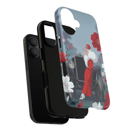 🚗🌺 The Lady Of The Grand Touring Car Phone Case – Art Deco Motoring Elegance