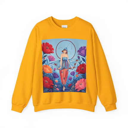 🎪🌺 The Flower Garden Harlequin Crewneck Sweatshirt – Art Deco Fashion Whimsy