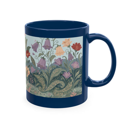 🐈🥾 The Lady & Puss In Boots In The Flower Garden Ceramic Mug – Art Deco Storybook Whimsy