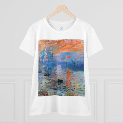Sunrise by Claude Monet Women's Midweight Cotton Tee