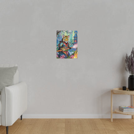 Cyberpunk Leopard Matte Canvas, Stretched, 0.75"